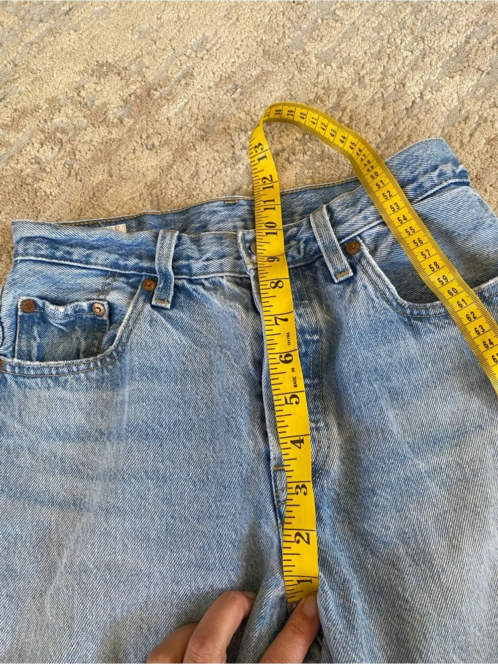 Levi’s 501 Distressed Blue Jeans Straight Leg Light Wash Button Fly High Rise 25